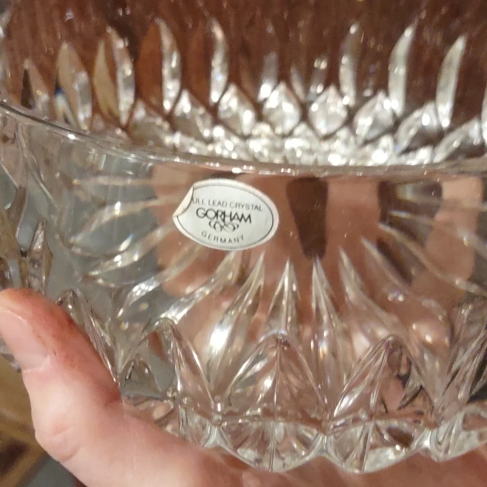 Gorham Full Lead Crystal Made In Germany Crystal Bowl, New, 8''